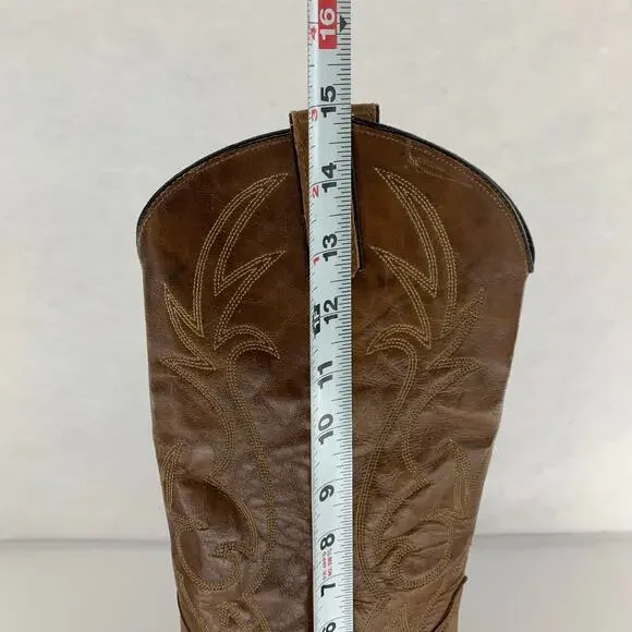 Texas Brand Western Cowboy Boots Brown Men's Size 9M - Picture 12 of 16